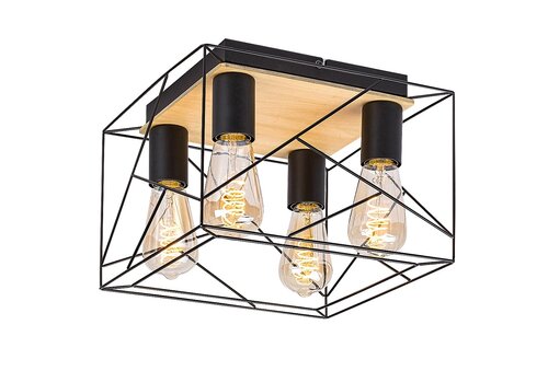 Rábalux 71024 Boire indusztriális beltéri mennyezeti lámpa E27 4x MAX 40W IP20 fekete - Image 6
