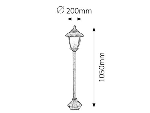 Rábalux 8480 Madrid klasszikus kültéri állólámpa E27 1x MAX 60W IP43 antik arany - Image 3