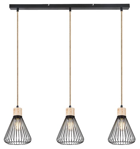 Rábalux 3149 Farfalle indusztriális beltéri függeszték E27 3x MAX 40W IP20 fekete