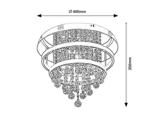 Rábalux 2237 Pallas klasszikus beltéri mennyezeti lámpa LED 32+ E14 3x MAX 40W IP20 króm - Image 6