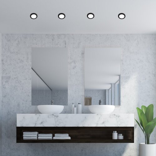 Rábalux 5274 Coco minimál beltéri ráépíthető és beépíthető lámpa LED 3W IP44 fekete - Image 2