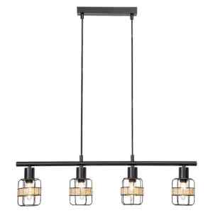 Rábalux 5284 Indiana indusztriális beltéri függeszték E14 4x MAX 25W IP20 fekete