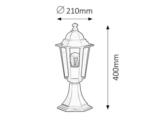 Rábalux 8206 Velence klasszikus kültéri állólámpa E27 1x MAX 60W IP43 fekete - Image 3