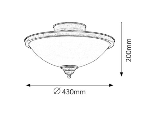 Rábalux 2759 Elisett klasszikus beltéri mennyezeti lámpa E14 2x MAX 40W IP20 bronz - Image 3