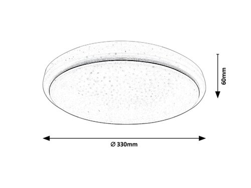 Rábalux Trevor 3009 LED mennyezeti lámpa – 18W, 1170 lm, meleg fehér, króm-fehér, csillogó effekt, Ø33 cm - Image 4