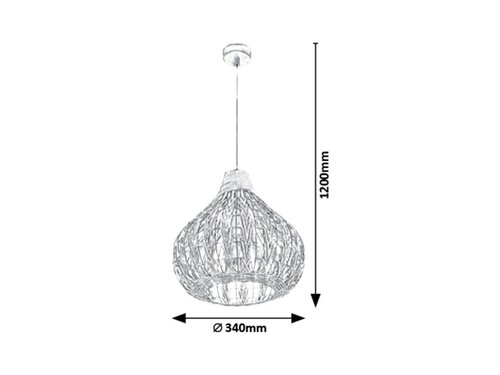 Rábalux 7604 Zahara trópusi beltéri függeszték E27 1x MAX 40W IP20 natúr - Image 3