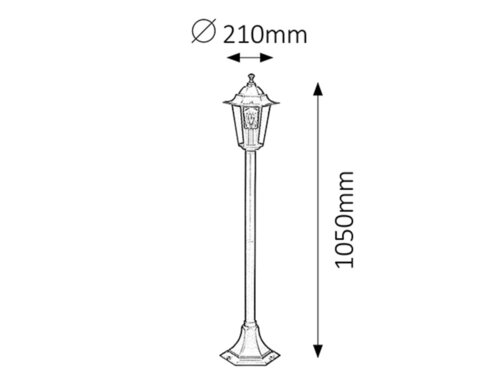 Rábalux 8210 Velence klasszikus kültéri állólámpa E27 1x MAX 60W IP43 fekete - Image 3