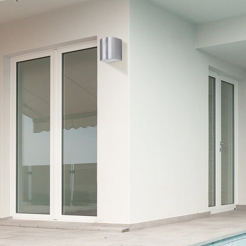 Rábalux 8020 Chile modern kültéri fali lámpa GU10 1x MAX 35W IP44 súrolt alumínium - Image 2