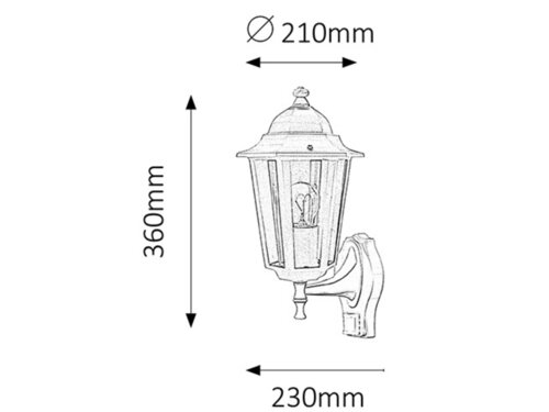 Rábalux 8216 Velence klasszikus kültéri fali lámpa E27 1x MAX 60W IP43 fehér - Image 3