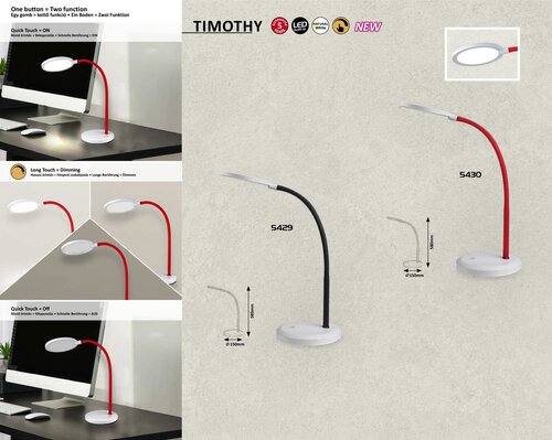 Rábalux 5429 Timothy beltéri asztali lámpa, LED 7,5W, IP20, fekete - Image 7