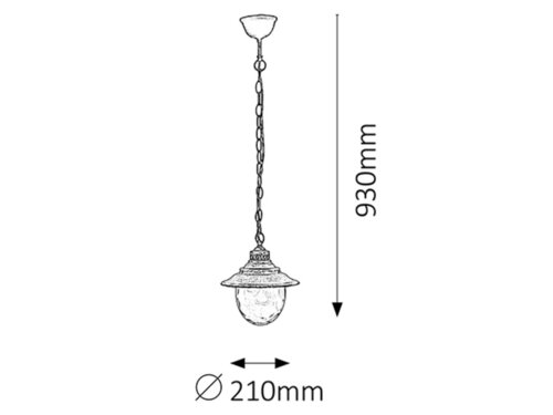 Rábalux 8678 Barcelona vintage/ romantikus kültéri függeszték E27 1x MAX 60W IP43 antik arany - Image 3