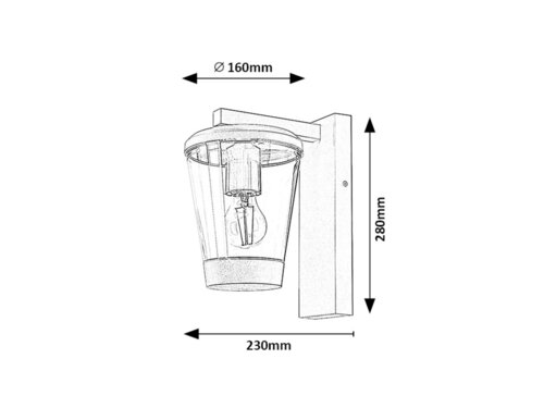 Rábalux 7266 Savano klasszikus kültéri fali lámpa E27 1x MAX 40W IP44 antracit - Image 2