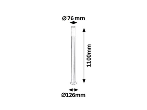 Rábalux 8268 Inox modern torch kültéri állólámpa E27 1x MAX 25W IP44 szatin króm - Image 3