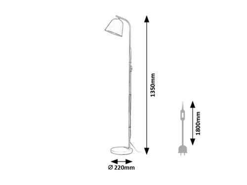 Rábalux 3096 Malia indusztriális beltéri állólámpa E27 1x MAX 25W IP20 szürke - Image 3