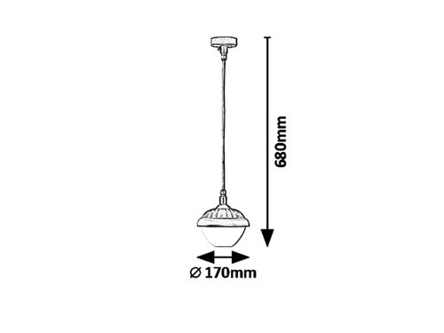 Rábalux 7674 Modesto kültéri kültéri függeszték, E27 1x MAX 40W, IP44, fekete - Image 3