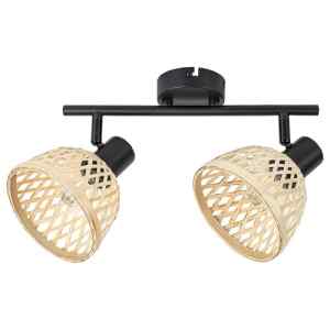 Rábalux 3134 Rattan indusztriális beltéri spotlámpa E14 2x MAX 15W IP20 matt fekete