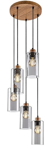 Rábalux 72125 Tanno modern beltéri függeszték E27 5x MAX 25W IP20 tölgy