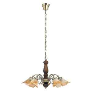 Rábalux 7095 Rustic 3 beltéri csillár, E14 5x MAX 40W, IP20, bronz