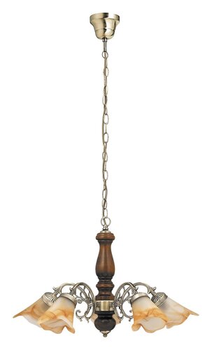Rábalux 7095 Rustic 3 beltéri csillár, E14 5x MAX 40W, IP20, bronz
