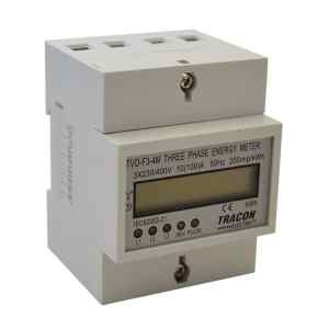 Tracon TVO-F3-4M LCD kijelzésű fogyasztásmérő,közvetlen,3 fázisú,4 modul 400V / 10 A Pd=3W