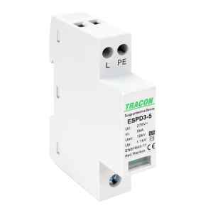 Tracon ESPD3-5-1+1P T3 AC típusú túlfeszültség levezető,egybeépített Uc:275V; In:5kA; Uoc:10kV; Up:1,2kV; 1+1P