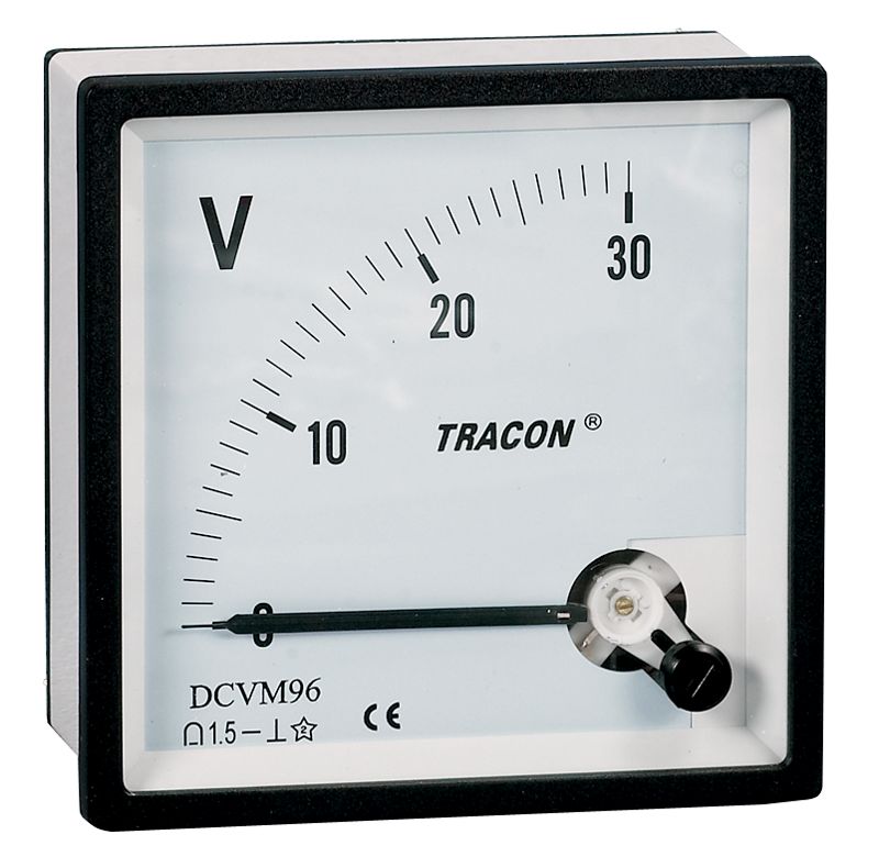 Tracon DCVM-48B Analóg egyenáramú alapműszer sönt méréshez 48×48mm,DC