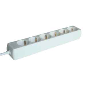 Tracon H6 Hordozható elosztósáv,normál,fehér 6×SCHUKO,1,5m,max.16A,250VAC,3680W,3x1,0mm²,H05VV-F