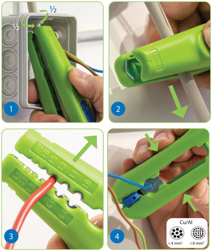 Tracon GLMS Multi csupaszoló 8-13 mm; 0,5-6 mm² GREEN LINE - Image 3