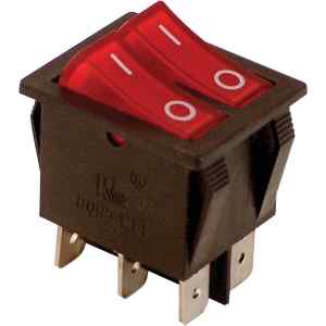 Tracon TES-43 Készülékkapcsoló,BE-KI,2-áramkör,piros,0-I felirattal 16A,250V AC