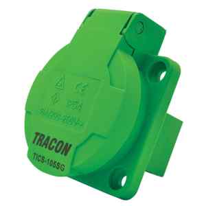 Tracon TICS-105SG Beépíthető csatlakozóaljzat,oldalsó védőérintkezővel,kerek 16A,250V,2P+E,IP54