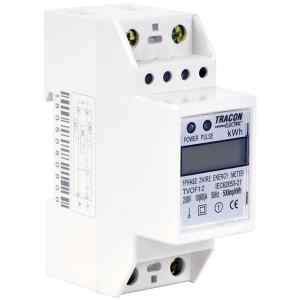 Tracon TVOF12 LCD kijelzésű fogyasztásmérő,közvetlen,1 fázisú,2 modul 230VAC / 10A