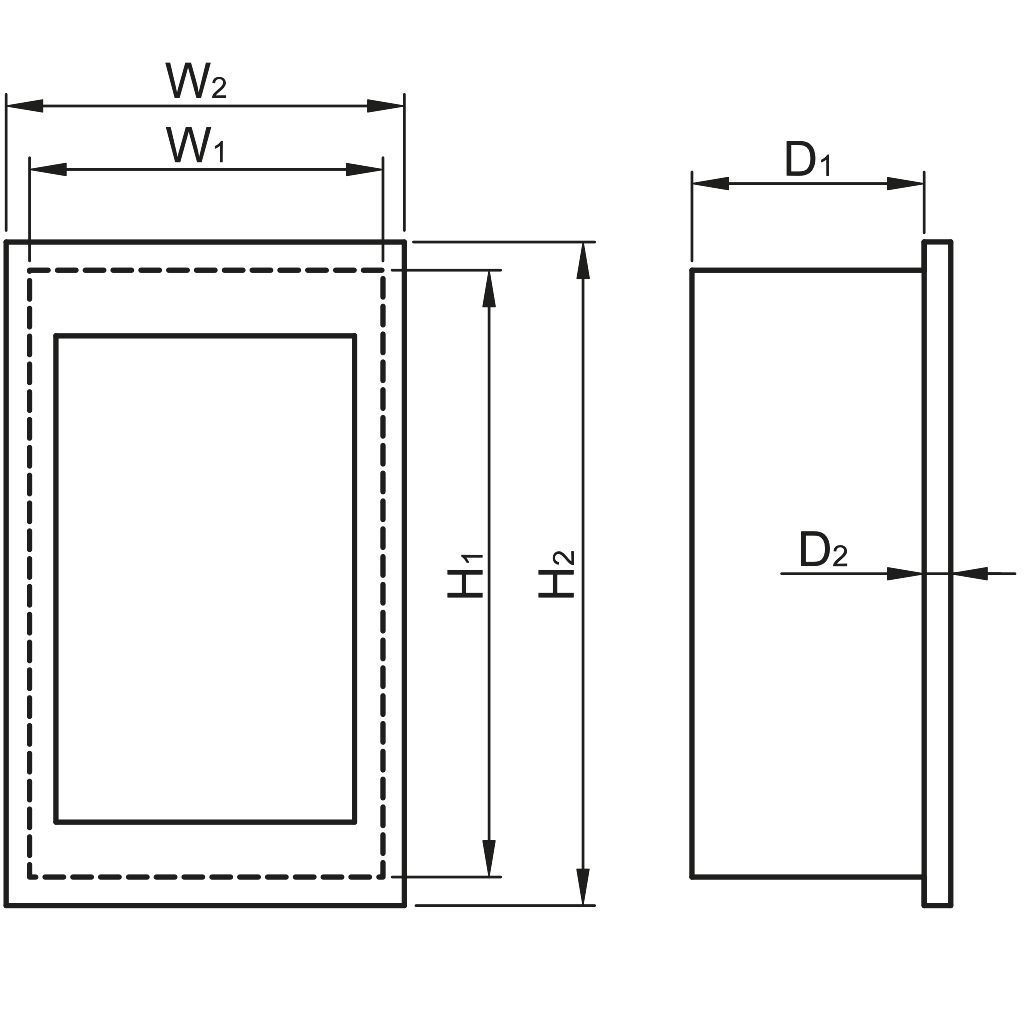 Tracon EDSSN-18/1 Süllyesztett elosztódoboz,fehér-sík ajtóval,NPE nélkül 1×18 modul,IP40 - Image 2