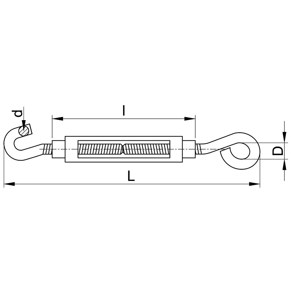 Tracon FSH16140 Sodrony-és huzalfeszítő szem-horog,acél+temperált öntvény 16×140mm,5950N - Image 2