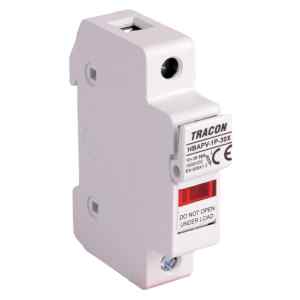 Tracon HBAPV-1P-30X Szakaszolókapcsoló-biztosító hengeres bizt.hoz,PV 30 A,10×38,Un=1000 VDC,DC-20B,IP20