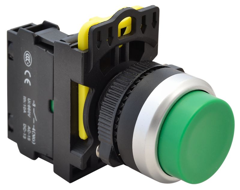 Tracon NYG3-HG Kiálló nyomógomb,zöld 1×NO,5A/230V AC-15,IP65