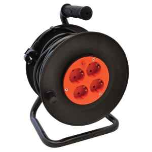 Tracon KD-4/25-B Kábeldobos hosszabbító 4×SCHUKO,25m,250V AC,16A,3×1,5mm²,H05VV-F,IP20