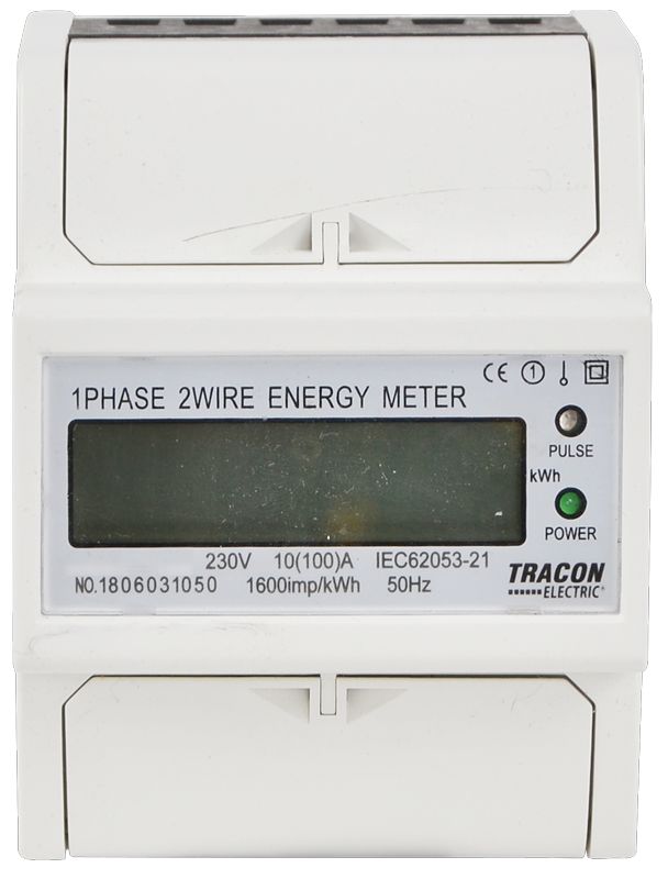 Tracon TVOF14 LCD kijelzésű fogyasztásmérő,közvetlen,1 fázisú,4 modul 230VAC / 10A - Image 2
