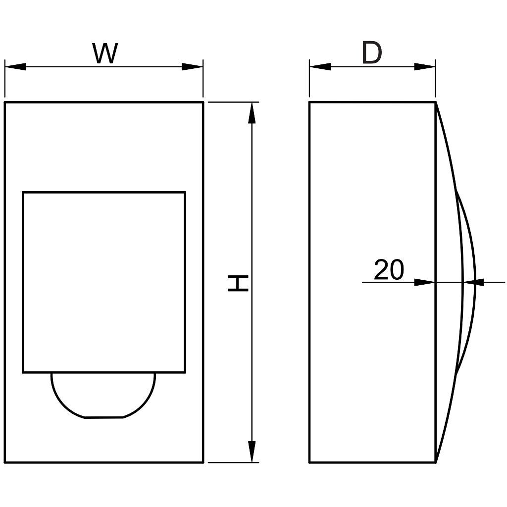 Tracon EDFKN-18/1 Falon kívüli elosztódoboz,fehér ajtóval,N/PE sínnel 1×18 modul,IP40 - Image 3