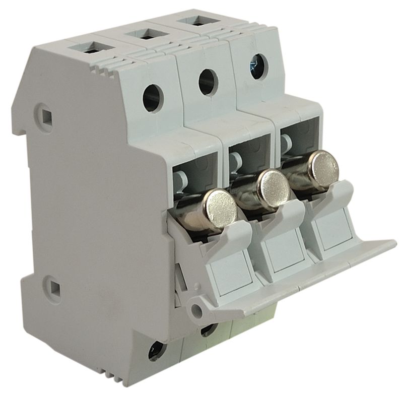Tracon HBA-3P-32 Szakaszolókapcsoló-biztosítóhengeres bizt.hoz,maszkolható 32A,10x38mm; Un=230V/400V - Image 3