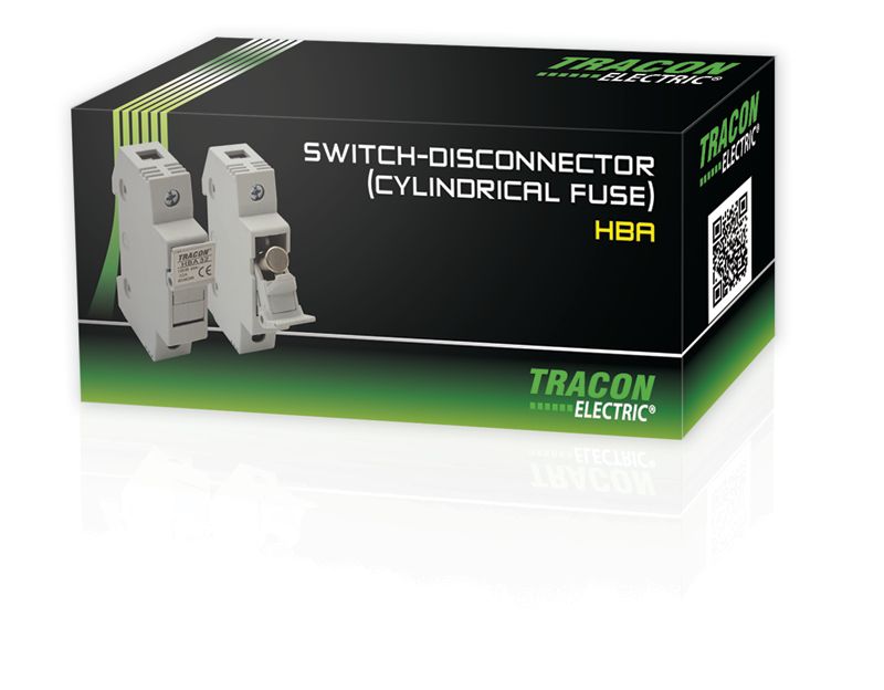 Tracon HBA-3P-32 Szakaszolókapcsoló-biztosítóhengeres bizt.hoz,maszkolható 32A,10x38mm; Un=230V/400V - Image 4