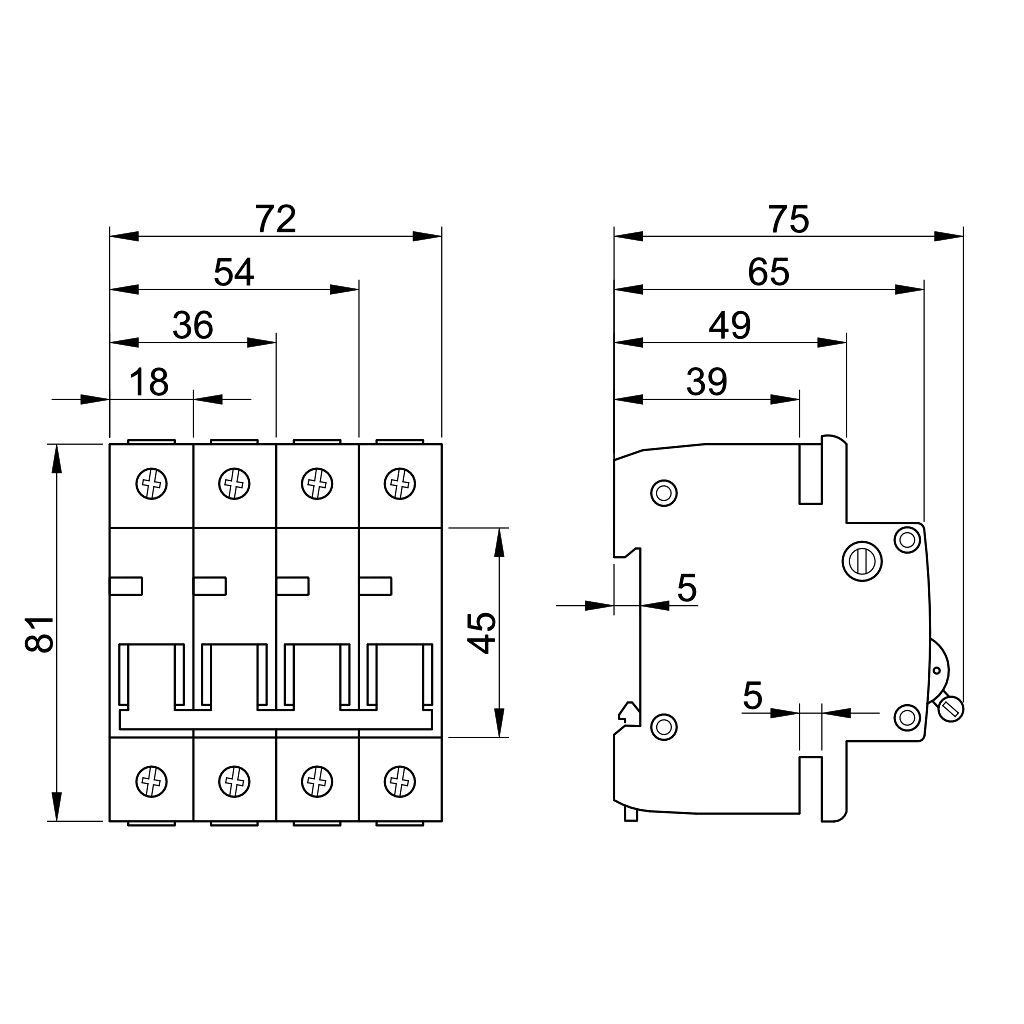 Tracon TDZ-1B-6 Kismegszakító,1 pólus,B karakterisztika 6A,6kA - Image 2