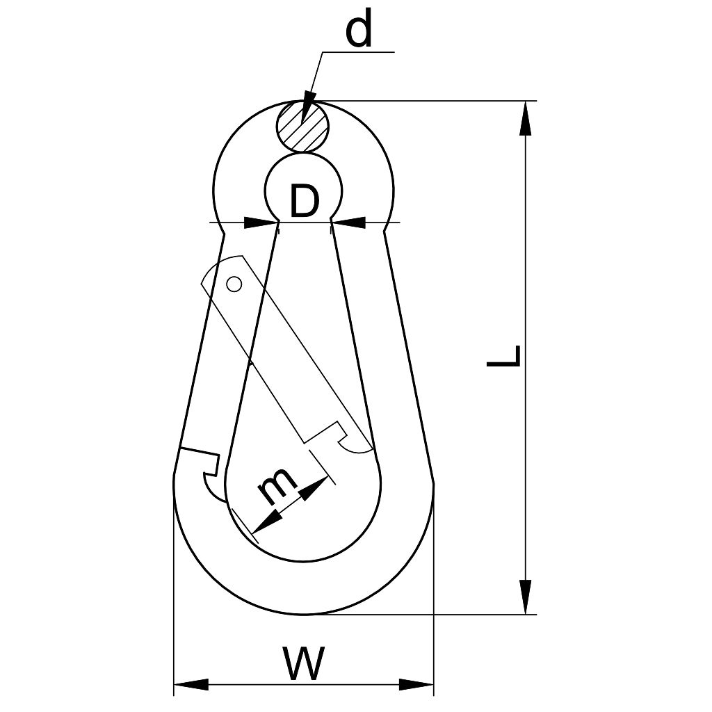 Tracon RKARA10 Karabiner,rugós,acél d=10mm,2100N - Image 2