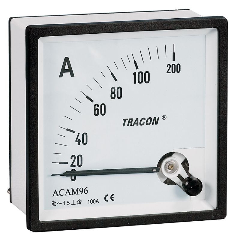 Tracon ACAM96-5 Analóg váltakozó áramú ampermérő közvetlen méréshez 96×96mm,5A AC