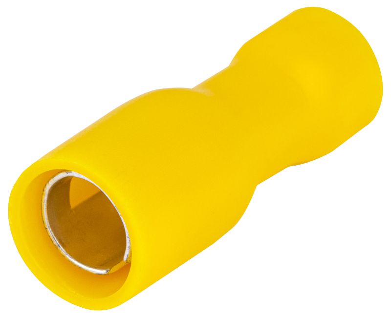 Tracon SHA4 Szigetelt hengeres csatlakozó aljzat,elektrolitréz,sárga 6mm²,PVC
