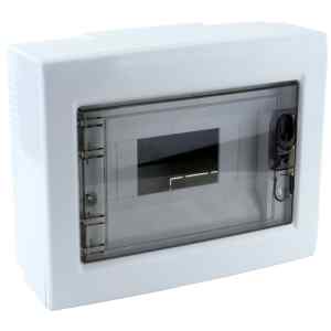 Tracon EDFKS-8/1 Falon kívüli elosztódoboz,füstszínű-sík ajtóval,NPE nélkül 1×8 modul,IP40