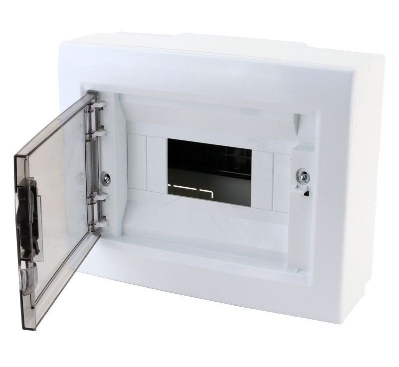 Tracon EDFKS-8/1 Falon kívüli elosztódoboz,füstszínű-sík ajtóval,NPE nélkül 1×8 modul,IP40 - Image 3
