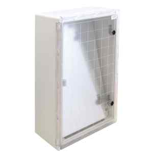 Tracon TME604020T Műanyag elosztószekrény átlátszó ajtóval HxWxD=600x400x200mm,IP65,IK10,1000V AC/DC,RAL7035