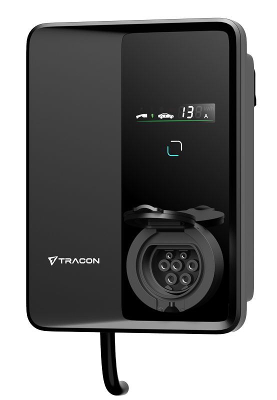 Tracon TECS303S E-AUTÓ TÖLTŐÁLLOMÁS 22kW Type2Csatlakozó aljzattal 3×32A/400V,22kW,TYPE2