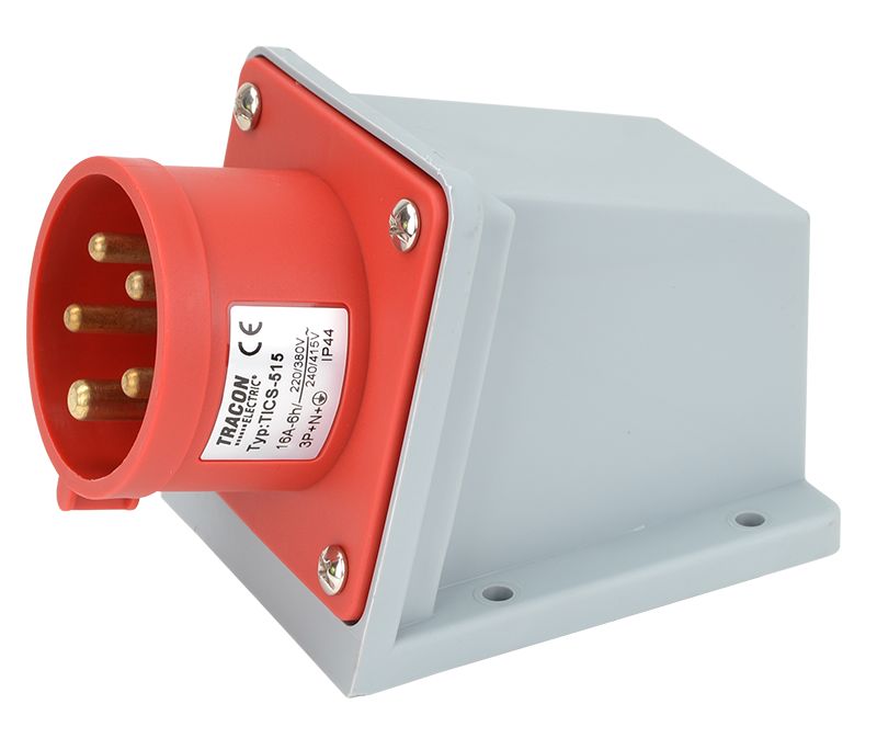 Tracon TICS-515 Felületre szerelhető ipari csatlakozó dugó 16A,400V,3P+N+E,6h,IP44