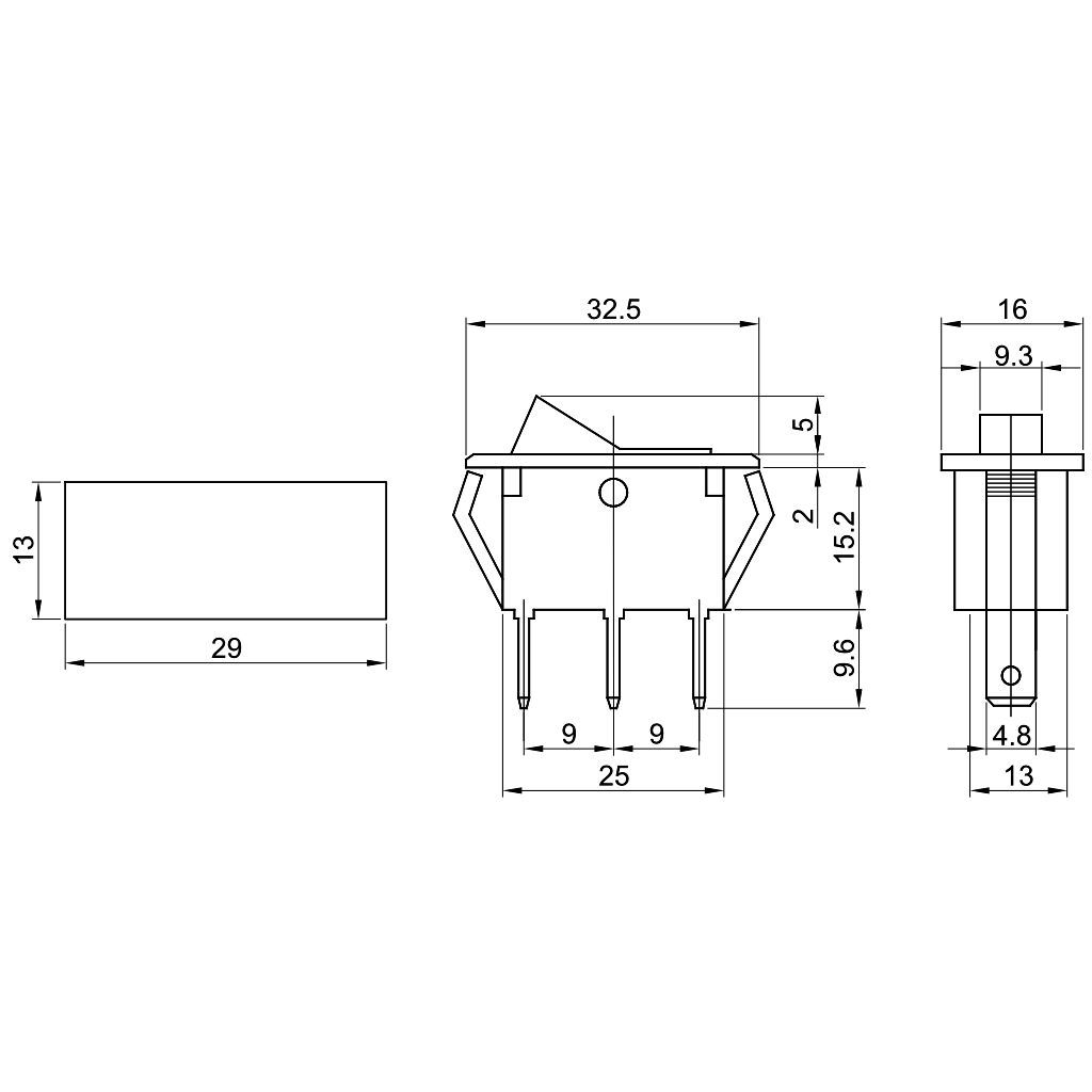 Tracon TES-22 Készülékkapcsoló,váltó,piros 16A,250V AC - Image 2